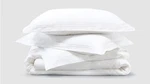Saatva Queen Sateen Embroidered Duvet Cover 2 Shams White 100% Organic. Fixed Price $140.00.