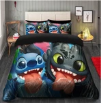 Funny Stitch And Toothless Full Bedding Duvet Covers Set (4PCS). Fixed Price $59.99.