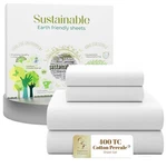 Pcs 100% Cotton Queen Sheet Set, Snow White, 400 Thread Count, Percale Weav.... Fixed Price $77.45.