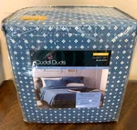 Cuddl Duds Flannel Sheet Set, Blue Ditsy, Full Size, New. Fixed Price $49.00.