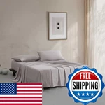 Calvin Klein Queen Size Sheets Set Naturally Soft Cotton-blend Melange Jersey. Fixed Price $184.51.