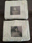 Ralph Lauren Jitney Stripe Aqua Twin Flat And Fitted Sheet Nwt. Fixed Price $95.00.