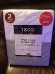 New Westpoint Home Izod Full Size Bed 2 Poly Sheet Sets: White Print/grey Solid. Fixed Price $50.00.