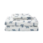 Eddie Bauer - Sheets, Cotton Flannel Queen, Bears And Trees Blue/ivory. Fixed Price $67.01.