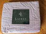 Ralph Lauren University Tattersal Navy Blue & Red Deep Pocket Fitted Twin Sheet. Fixed Price $67.99.