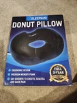 Sleepavo Memory Foam Donut Pillow Seat Cushion New Open Box Never Used No Return. Fixed Price $18.00.