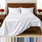 Twin Size Sheet Set - 100% Cotton, 500 Thread Count Sateen, Deep Pocket Bed S.... Fixed Price $74.84.