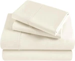 Silky Soft 400 Tc Modal Bed Sheet Set, Deep Pocket, Queen, Ivory. Fixed Price $195.99.