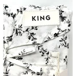 Laura Ashley Percale Cotton King Sheet Set Black White Sarahs Sprig 4 Pcs. Nwt. Fixed Price $116.82.