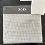 Hugo Boss Teal Classic Check Light Grey King Sheet 4 Pc Set Nip. Fixed Price $139.00.