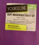 Your Zone Microfiber Bed Sheet Set, Twin/twin Xl Purple Berry. Fixed Price $19.99.