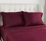 Home Reflections 1000TC Easy Care Sheet Set W/extra Cases Burgundy Qn Nwot. Fixed Price $54.99.