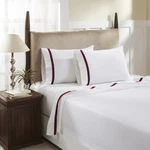 Hotel Concepts 500 Thread Deep Pocket Tonal Cotton Sateen Sheet Set White/ruby. Fixed Price $80.67.