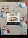 New Berkshire Peanuts Sheet Set Queen, Snoopy Rocket Pop July 4TH, Usa. Fixed Price $43.00.