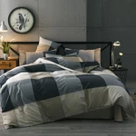 Mixinni King Size Checkered Duvet Cover Set - 3 Piece Grey Geometric Cotton B.... Fixed Price $85.11.