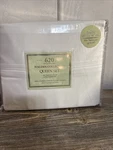 4 Pc Walden Collection 620 Tc Single Ply Yarn Queen Size White Sateen Sheet Set. Fixed Price $58.00.