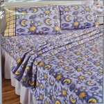 Vintage Jubilee Celestial Sun Moon Flannel Sheet Set Full Cotton Y2K Nos Whimsy. Fixed Price $245.00.