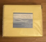 Coastal Life Lakeside (330 Thread Count) King Sheet Set Yellow - New. Fixed Price $79.48.