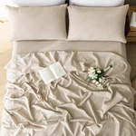 100% Linen Sheets Queen Size 4 Piece - Washed Natural Flax Bedding Set, Ultra Br. Fixed Price $231.99.