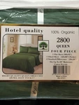 Hotel Quality Queen Sheet Set 100% Organic Cotton Percale Green New. Fixed Price $48.00.