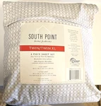 South Point Home Fashion Twin 4 Piece Microfiber Sheet Set Ernesto Tile. Fixed Price $29.99.