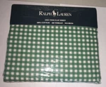 Vintage Nos Ralph Lauren Twin Flat Sheet Gingham Medium Forest Green Brand New. Fixed Price $99.95.