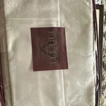 Frette Queen Sheet Set 100% Cotton White Damask Pattern Machine Washable. Fixed Price $469.00.