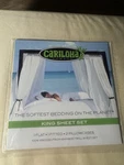 Cariloha Bamboo King Sheet Set Ivory 4 Pieces 100% Viscose From Twill. Fixed Price $135.00.