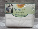 Vtg Springmaid Cotton Rich Blend 200 Thread Count Queen Sheet Set Ivory New. Fixed Price $38.00.