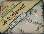 New Lady Pepperell Queen Sheets Chateau Floral Vintage 4 Pc Set No Iron Percale. Fixed Price $95.00.