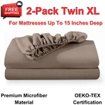 Bare Home 2 Pack Fitted Bottom Sheets Twin-premium 1800 Ultra-soft Wrinkle Taupe. Fixed Price $33.43.