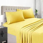 Yellow King Size Bed Sheet Set - Deep Pocket To 18 Inches Mattress 4 Piece .... Fixed Price $42.38.