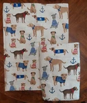 2 Pc Pottery Barn Kids Salty Dog Full Flat Sheet & Std Pillow Case See Pictures. Fixed Price $28.00.
