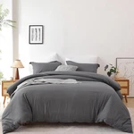 Dark Grey Duvet Cover Set Queen Size 3 Piece Luxury Soft Whitney Home Textile. Fixed Price $39.57.