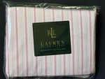 New Ralph Lauren Summer Cottage Ticking Pink Stripe Extra Deep Fitted Sheet. Fixed Price $224.95.