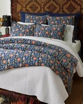 John Robshaw Textiles Ashi 1PC Standard Pillow Sham Navy/ Multi Color Floral Nip. Fixed Price $74.70.