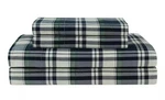 Winter Nights Three (3) Pc Twin Size Navy Plaid Cotton Flannel Sheet Set. Fixed Price $42.40.