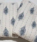 2 Tahari Home Standard Pillow Sham Set Bone Blue 100% Cotton. Fixed Price $15.89.