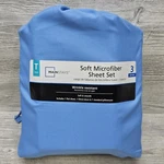 Mainstays 3-PIECE Soft Microfiber Twin Sheet Set Blue Eyes Wrinkle Resistant. Fixed Price $10.49.