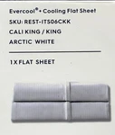 Rest Evercool Flat Sheet White King/cali For Hot Sleeper & Night Sweat. Fixed Price $86.39.
