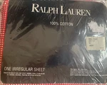 Vtg Ralph Lauren Queen Flat Sheet Red White Small Check Gingham Wendy Nip Cotton. Fixed Price $49.99.