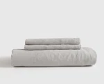 Quince 100% Linen Light Gray Fitted Bottom Sheet & Pillowcase! Twin (672). Fixed Price $60.00.