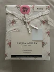 New 4PC Laura Ashley King Sheet Set Cottage Floral Dorrie Pink Red & Green. Fixed Price $76.99.