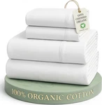 Lane Linen Eco Friendly 100% Organic Cotton Queen Sheet Set, Soft & Comfy Fully. Fixed Price $91.12.