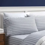 Nautica Home Coleridge Stripe Charcoal Twin Xl Bed Linen Set Cotton Percale. Fixed Price $74.09.