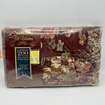 Royale Gold Collection Twin Sheet Set Pillowcase Wine Floral Ruffle. Fixed Price $29.99.