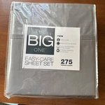 New The Big One Easy Care Twin Bed Sheet 3 Piece Set Gray Pima Cotton 275. Fixed Price $22.99.