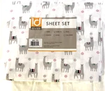 Llamas Sheet Set Twin Xl White & Gray By Intelligent Design Microfiber New. Fixed Price $22.99.