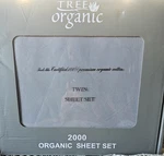 Tree Organic 2000 Twin Sheet Set - 100% Cotton Green New Box. Fixed Price $15.00.