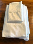 Euc Amazon Basics Twin Sheet Set-fitted & Flat, 1 Pillowcase. White.. Fixed Price $9.99.
